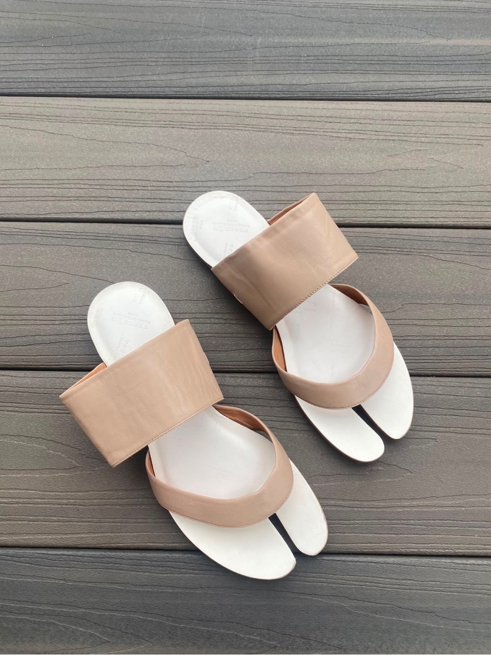 Maison Martin Margiela Nude Split-Toe Slide Sandals